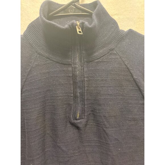 J.Crew  Navy Quarter-Zip Knit Sweater Pullover  & Long Sleeves M - Picture 2 of 10